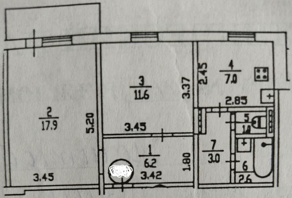 Продается 2 - х комнатная квартира, ул. Политбойцов, арт. 4694